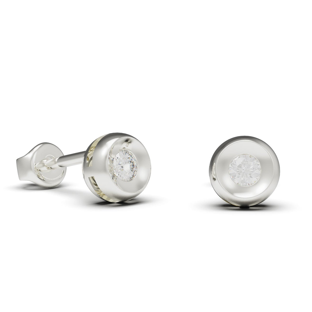 Orecchini punto luce montatura svasata